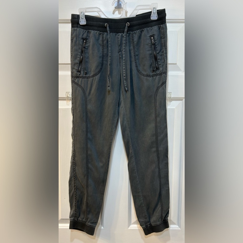 Anthropologie Marrakech Gray Jogger Pants Grunge Utility Zip Pockets Women Sz 24